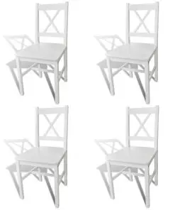 vidaXL Dining Chairs 4 pcs White Pinewood