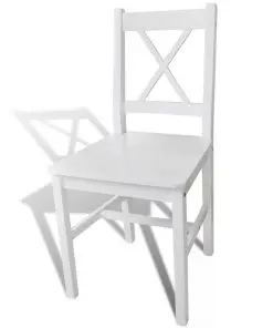 vidaXL Dining Chairs 4 pcs White Pinewood