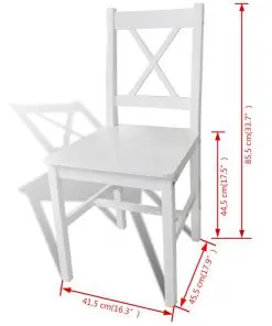 vidaXL Dining Chairs 4 pcs White Pinewood