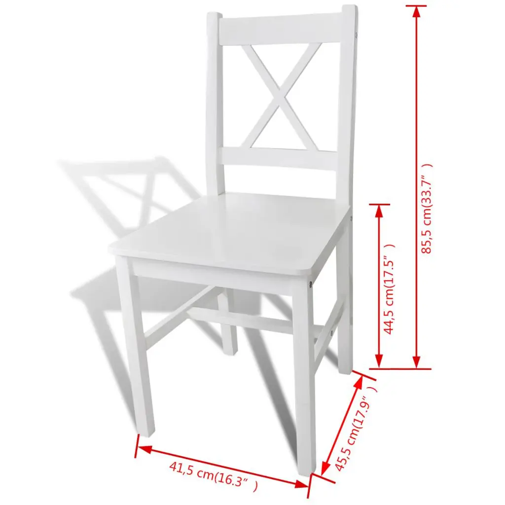 vidaXL Dining Chairs 4 pcs White Pinewood