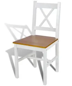 vidaXL Dining Chairs 2 pcs White Pinewood