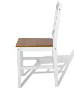 vidaXL Dining Chairs 2 pcs White Pinewood