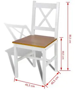 vidaXL Dining Chairs 2 pcs White Pinewood