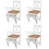 vidaXL Dining Chairs 4 pcs White Pinewood