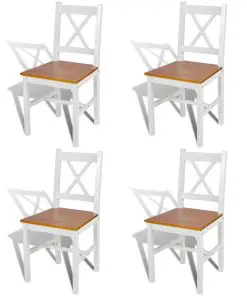 vidaXL Dining Chairs 4 pcs White Pinewood