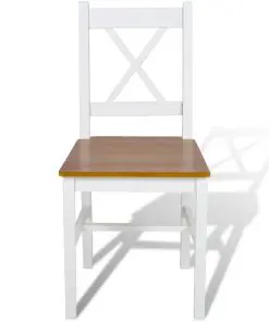 vidaXL Dining Chairs 4 pcs White Pinewood