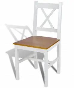 vidaXL Dining Chairs 4 pcs White Pinewood