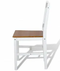 vidaXL Dining Chairs 4 pcs White Pinewood