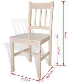 vidaXL Dining Chairs 2 pcs Pinewood