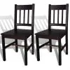 vidaXL Dining Chairs 2 pcs Dark Brown Pinewood vidaXL Dining Chairs 2 pcs Dark Brown Pinewood