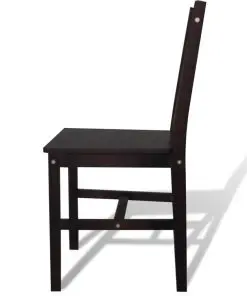 vidaXL Dining Chairs 2 pcs Brown Pinewood