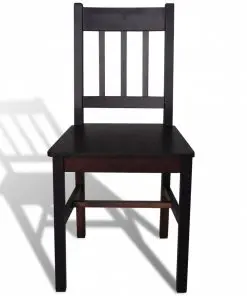 vidaXL Dining Chairs 2 pcs Brown Pinewood