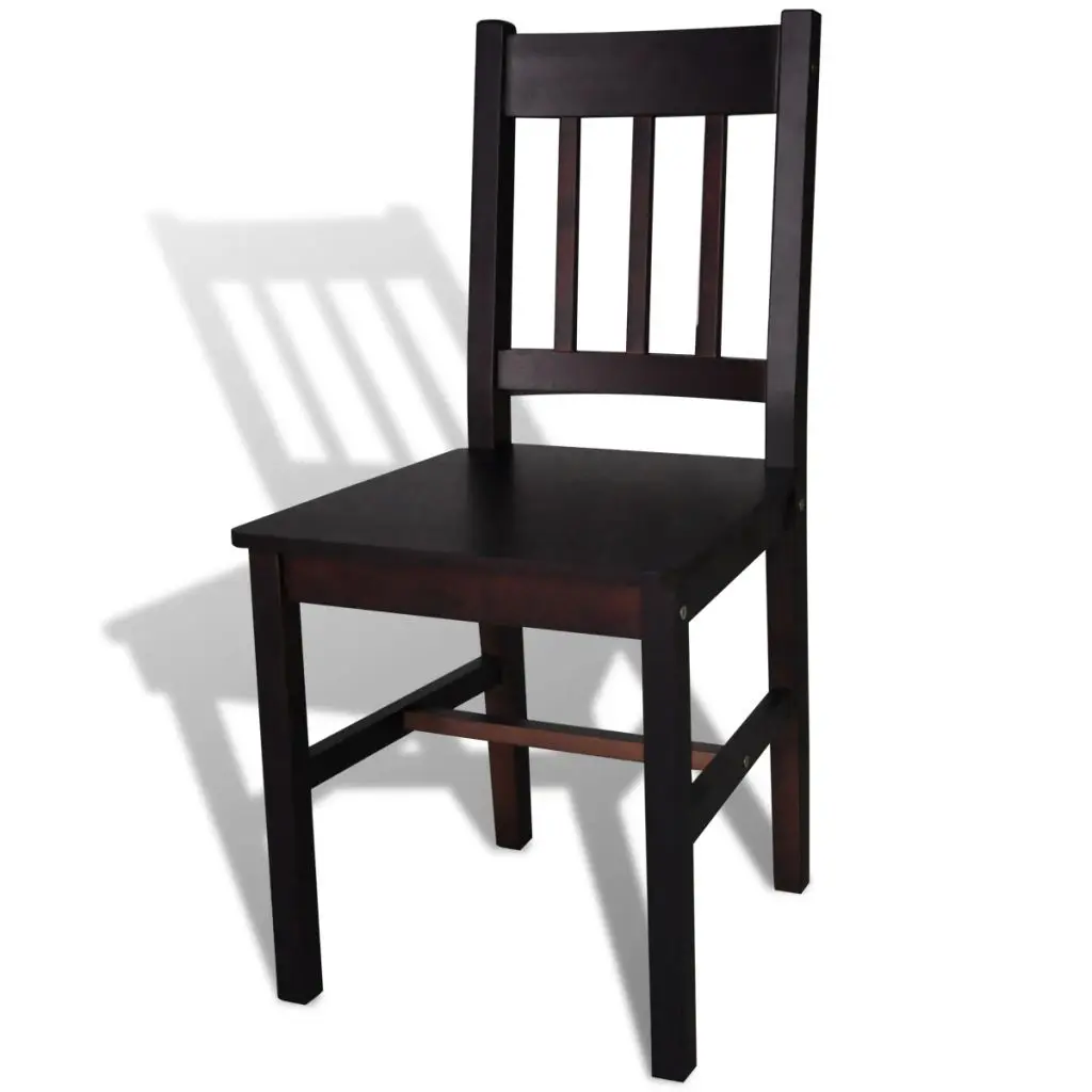 vidaXL Dining Chairs 2 pcs Brown Pinewood