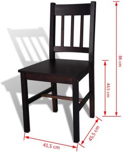 vidaXL Dining Chairs 2 pcs Brown Pinewood