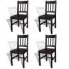 vidaXL Dining Chairs 4 pcs Dark Brown Pinewood