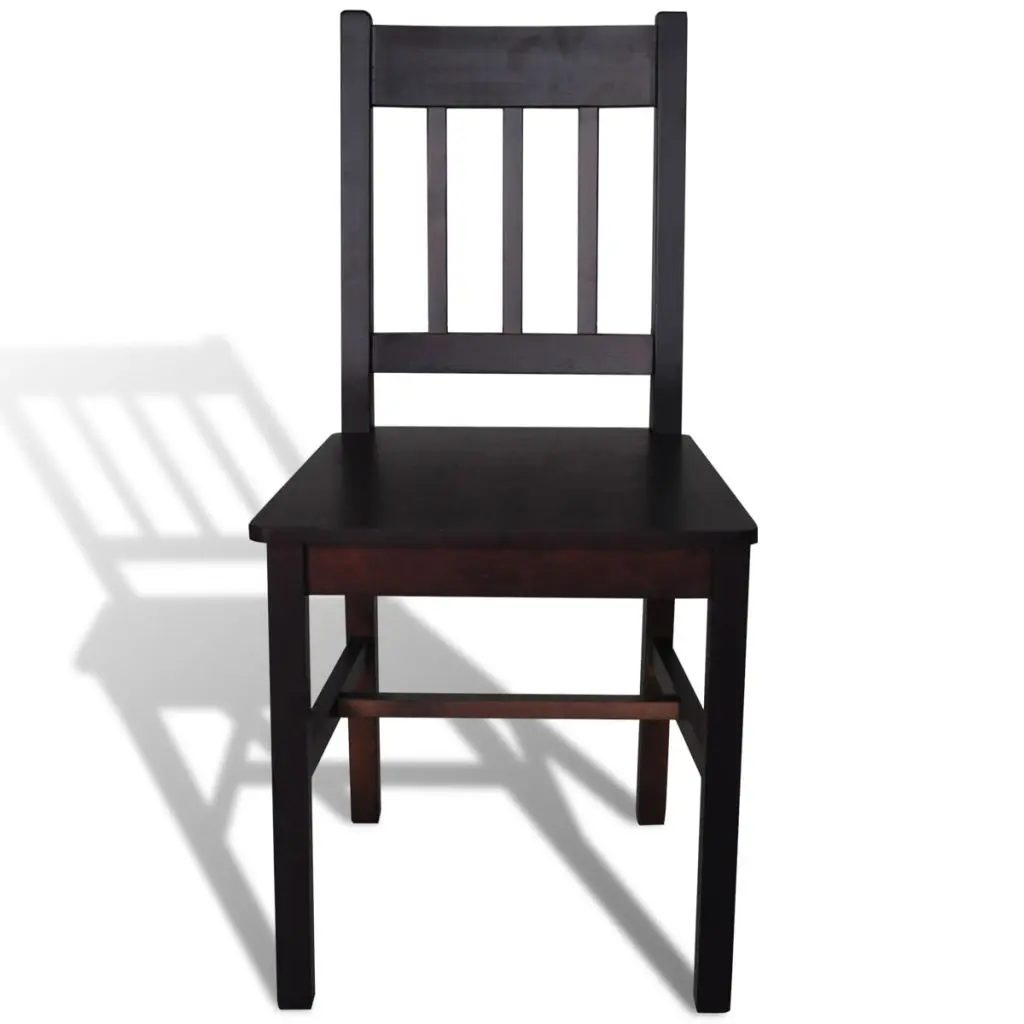 vidaXL Dining Chairs 4 pcs Brown Pinewood