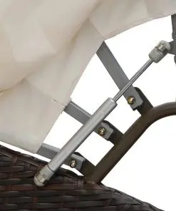 vidaXL Garden Bed with Canopy Brown 186×226 cm Poly Rattan