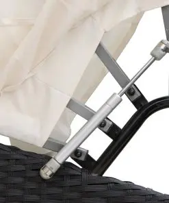 vidaXL Garden Bed with Canopy Black 186×226 cm Poly Rattan