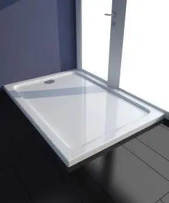 vidaXL Rectangular ABS Shower Base Tray White 70 x 100 cm