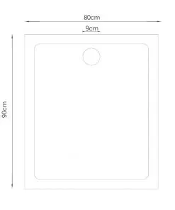 vidaXL Rectangular ABS Shower Base Tray White 80 x 90 cm