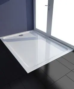 vidaXL Rectangular ABS Shower Base Tray White 80 x 110 cm