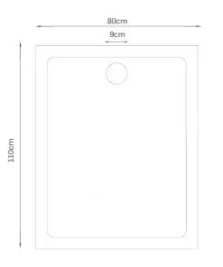 vidaXL Rectangular ABS Shower Base Tray White 80 x 110 cm