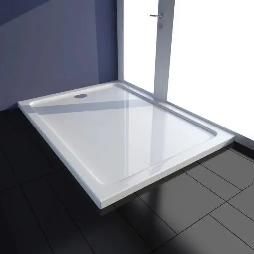 vidaXL Rectangular ABS Shower Base Tray White 80 x 110 cm