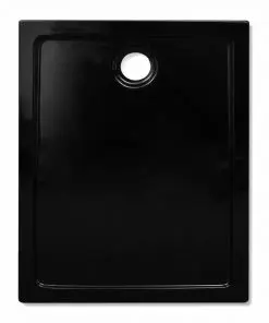 vidaXL Rectangular ABS Shower Base Tray Black 70 x 90 cm