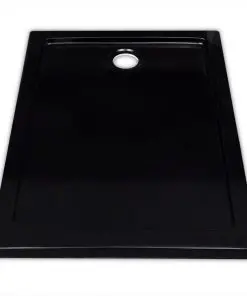 vidaXL Rectangular ABS Shower Base Tray Black 70 x 90 cm