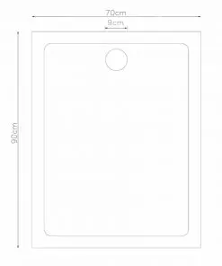 vidaXL Rectangular ABS Shower Base Tray Black 70 x 90 cm