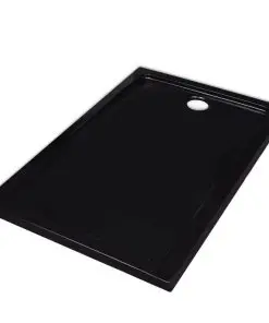 vidaXL Rectangular ABS Shower Base Tray Black 70 x 100 cm