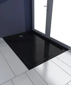 vidaXL Rectangular ABS Shower Base Tray Black 70 x 100 cm