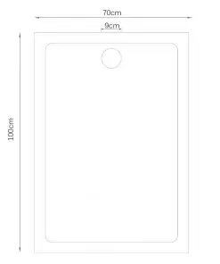 vidaXL Rectangular ABS Shower Base Tray Black 70 x 100 cm