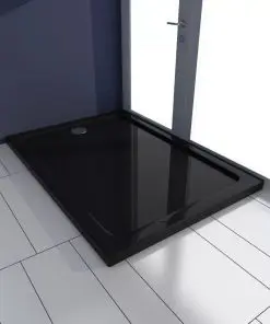 vidaXL Rectangular ABS Shower Base Tray Black 70 x 100 cm