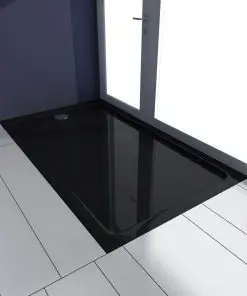 vidaXL Rectangular ABS Shower Base Tray Black 70 x 120 cm