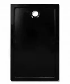 vidaXL Rectangular ABS Shower Base Tray Black 70 x 120 cm