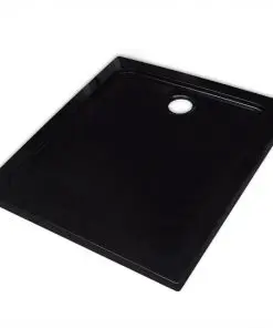 vidaXL Square ABS Shower Base Tray Black 80 x 80 cm