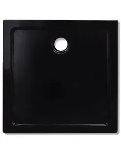vidaXL Square ABS Shower Base Tray Black 80 x 80 cm
