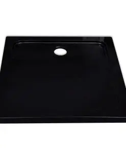 vidaXL Square ABS Shower Base Tray Black 80 x 80 cm