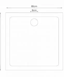 vidaXL Square ABS Shower Base Tray Black 80 x 80 cm