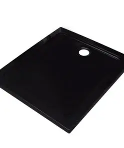 vidaXL Rectangular ABS Shower Base Tray Black 80 x 90 cm