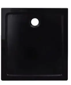 vidaXL Rectangular ABS Shower Base Tray Black 80 x 90 cm