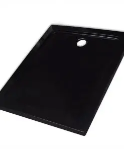 vidaXL Rectangular ABS Shower Base Tray Black 80 x 100 cm