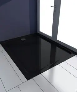 vidaXL Rectangular ABS Shower Base Tray Black 80 x 100 cm