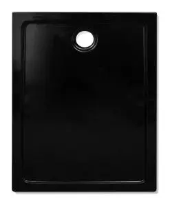 vidaXL Rectangular ABS Shower Base Tray Black 80 x 100 cm
