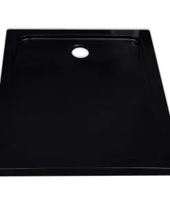 vidaXL Rectangular ABS Shower Base Tray Black 80 x 100 cm