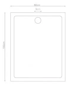 vidaXL Rectangular ABS Shower Base Tray Black 80 x 100 cm