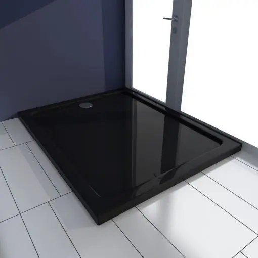 vidaXL Rectangular ABS Shower Base Tray Black 80 x 100 cm