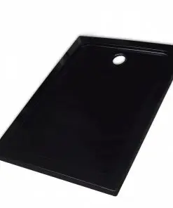 vidaXL Rectangular ABS Shower Base Tray Black 80 x 110 cm