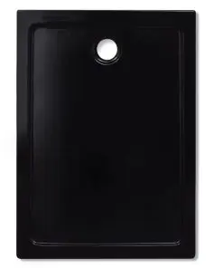 vidaXL Rectangular ABS Shower Base Tray Black 80 x 110 cm